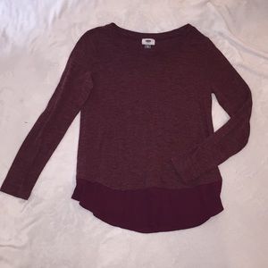 Maroon blouse like long sleeve